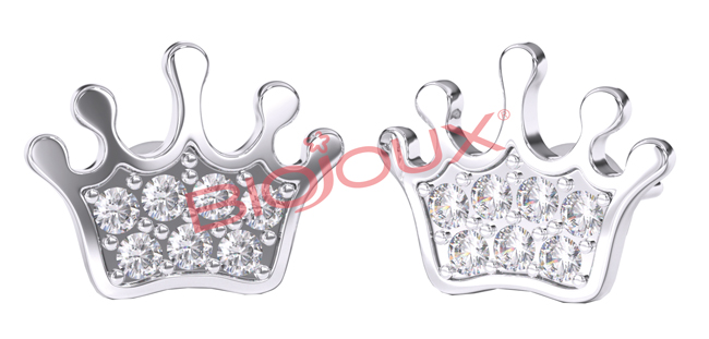 ORECCHINO STERILE BJT705 STS BABY CROWN - Farmafamily.it