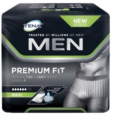 MUTANDINA ASSORBENTE MASCHILE TENA MEN PREMIUM FIT LIVELLO 4 S/M 10 PEZZI - Farmafamily.it