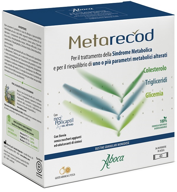METARECOD 40 BUSTINE GRANULARI X 2,5G GUSTO ARANCIA E PESCA - Farmafamily.it