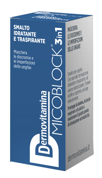DERMOVITAMINA MICOBLOCK 3 IN 1 SMALTO IDRATANTE E TRASPIRANTE BLU 5 ML - Farmafamily.it