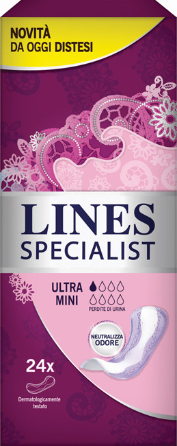 PANNOLONE SAGOMATO LINES SPECIALIST ULTRAMINI 24 PEZZI FARMA - Farmafamily.it