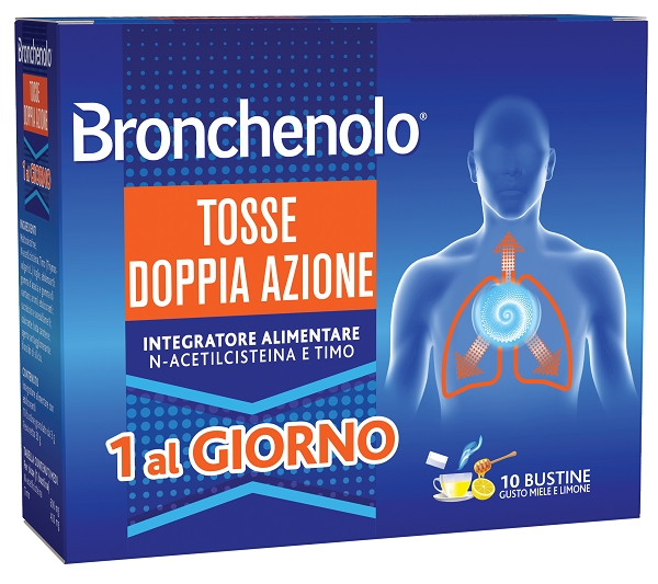 BRONCHENOLO TOSSE DOPPIA AZIONE 10 BUSTINE - Farmafamily.it