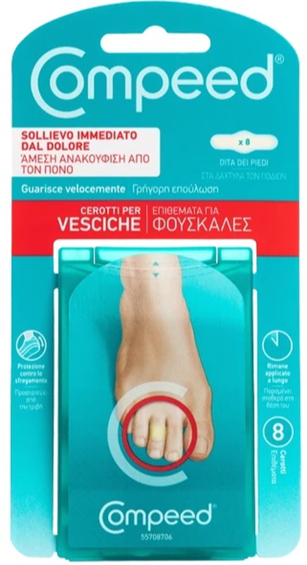 COMPEED CEROTTI PER VESCICHE DITA PIEDI 8 PEZZI CARTON - Farmafamily.it