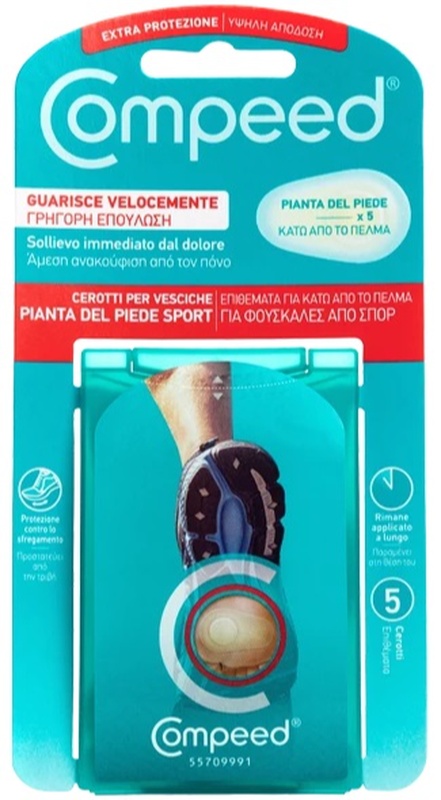 COMPEED CEROTTI PER VESCICHE PIANTA PIEDE SPORT 5 PEZZI - Farmafamily.it