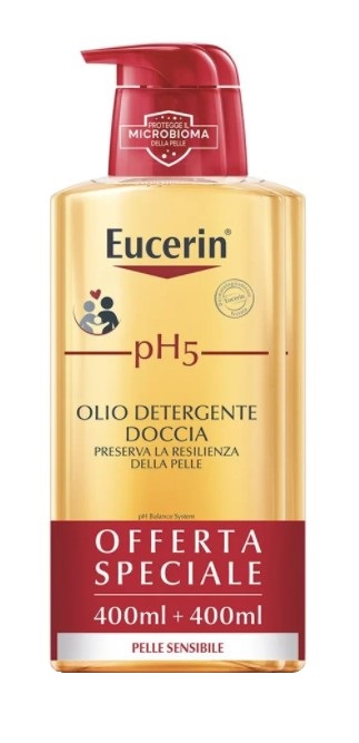 EUCERIN BIPACCO PH5 OLIO DETERGENTE 400 ML + 400 ML - Farmafamily.it