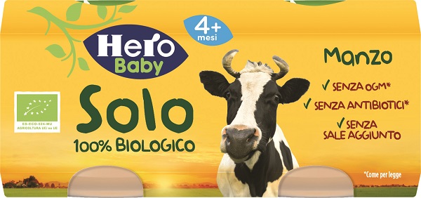 HERO SOLO OMOGENEIZZATO MANZO 100% BIO 2X80G - Farmafamily.it