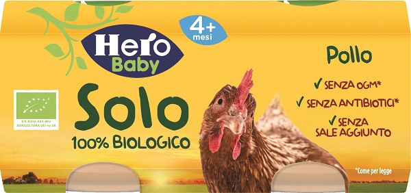 HERO SOLO OMOGENEIZZATO POLLO 100% BIO 2X80G - Farmafamily.it