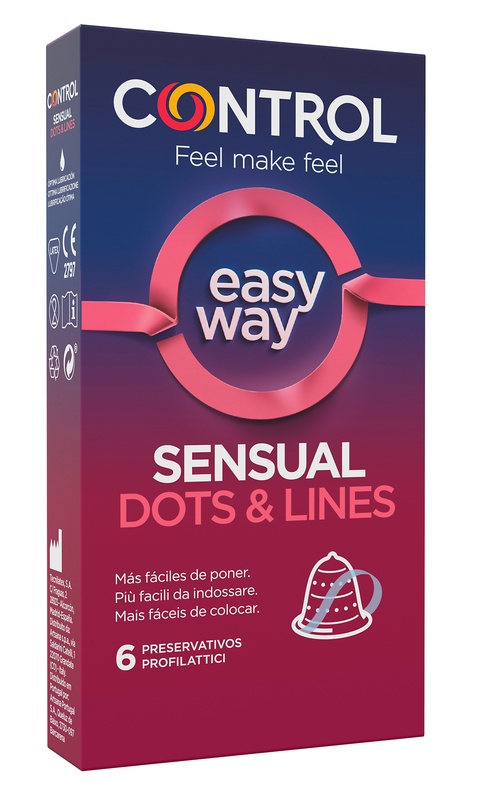 PROFILATTICO CONTROL SENSUAL DOTS&LINES EASY WAY 6 PEZZI - Farmafamily.it