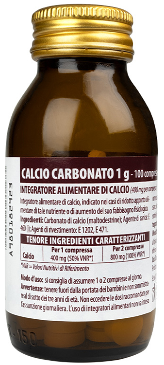 CALCIO CARBONATO NUOVA FORMULA 1 G 100 COMPRESSE - Farmafamily.it