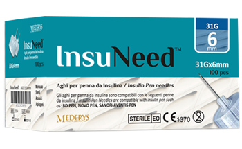 AGO PENNA SOMMINISTRAZIONE INSULINA INSUNEED GAUGE 31 6MM 100 PEZZI - Farmafamily.it