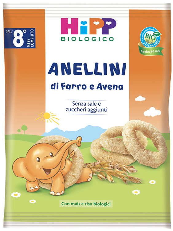 HIPP BIO ANELLINI FARRO AVENA 30 G - Farmafamily.it