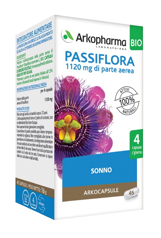 ARKO CAPSULE PASSIFLORA 45 CAPSULE BIO - Farmafamily.it