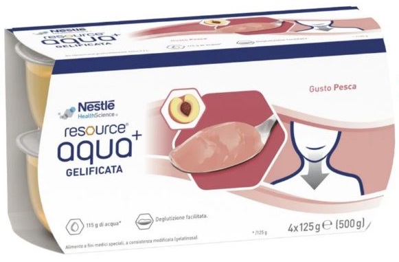 RESOURCE AQUA ACQUA GELIFICATA+PEACH CUP 6 4X125 G - Farmafamily.it