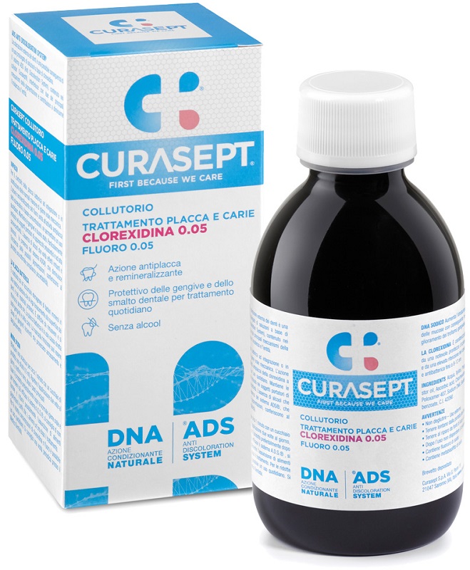 CURASEPT COLLUTORIO 0,05 ADS + DNA 200 ML - Farmafamily.it