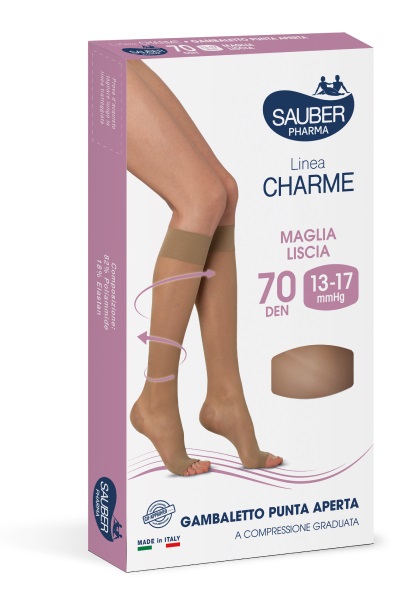 SAUBER GAMBALETTO OPEN TOE 70 DENARI MAGLIA LISCIA MEDIO TAGLIA 2 - Farmafamily.it