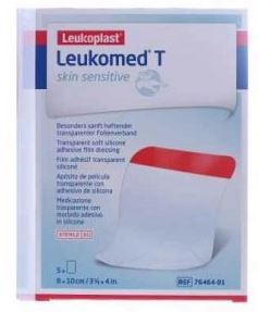 MEDICAZIONE POST-OPERATORIA LEUKOMED T PLUS SKIN SENSITIVE TRASPARENTE MPERMEABILE CON MASSA ADESIVA AL SILICONE 8X10CM 5 PEZZI - Farmafamily.it