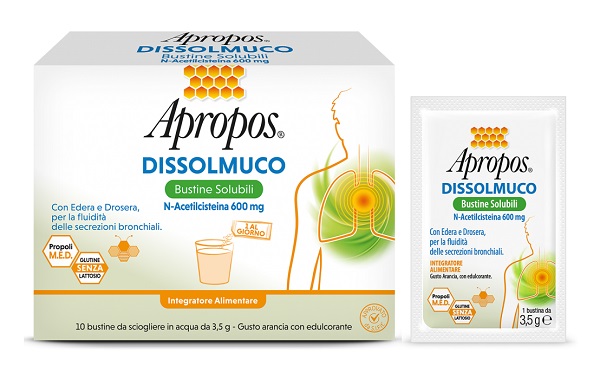 APROPOS DISSOLMUCO 10 BUSTINE SOLUBILI - Farmafamily.it