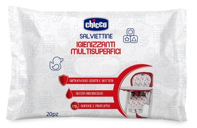CHICCO SALVIETTINE IGIENIZZANTI 20 PEZZI - Farmafamily.it