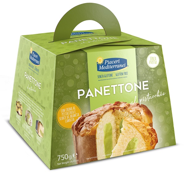 PIACERI MEDITERRANEI PANETTONE AL PISTACCHIO 750 G - Farmafamily.it