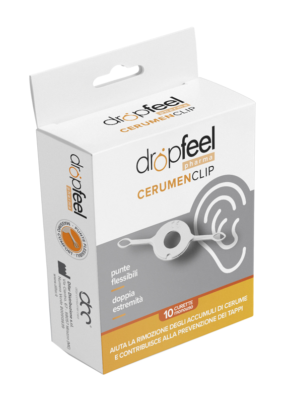 DROPFEEL CERUMEN CLIP CURETTA AURICOLARE PER RIMOZIONE CERUME 10 PEZZI - Farmafamily.it