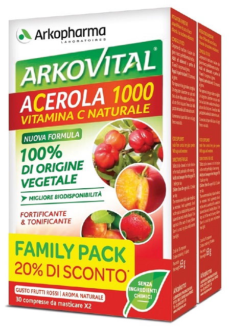 ARKOVITAL ACEROLA 1000 PACK FAMILY 60 COMPRESSE - Farmafamily.it
