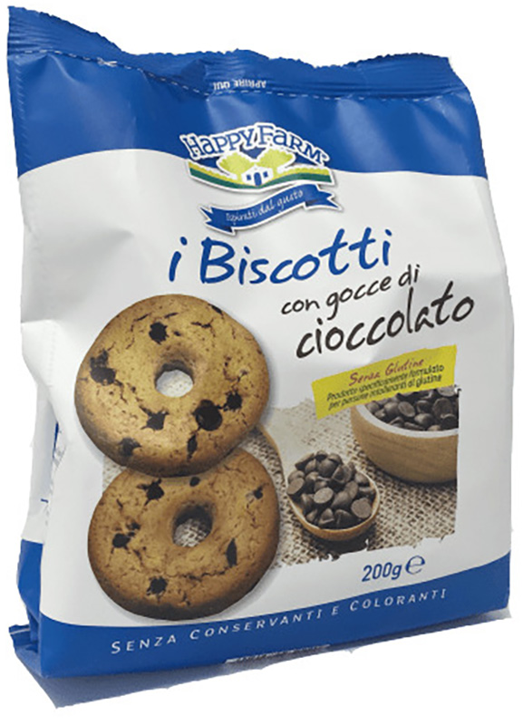 HAPPY FARM BISCOTTI GOCCE CIOCCOLATO 200 G - Farmafamily.it
