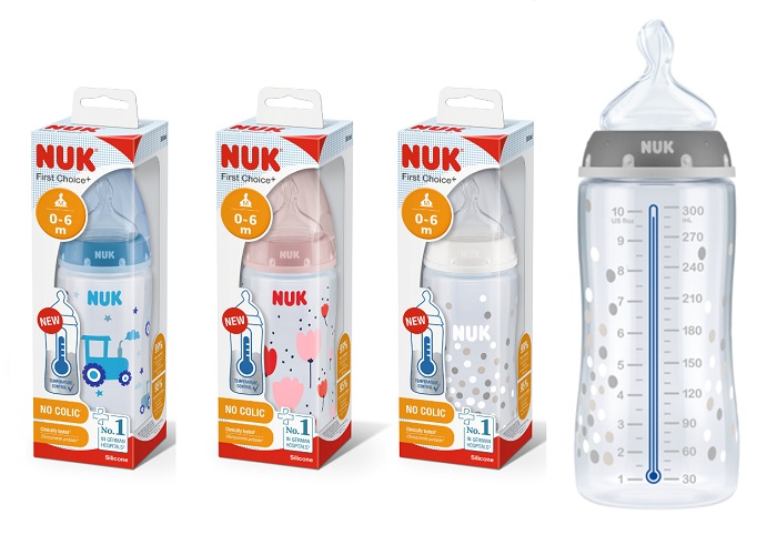 NUK BIBERON FIRST CHOICE+ TEMPERATURE CONTROL IN POLIPROPILENE DA 300 ML TETTARELLA IN SILICONE 0-6 MESI - Farmafamily.it