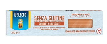 DE CECCO SPAGHETTI N12 LENTICCHIE ROSSE 250 G - Farmafamily.it