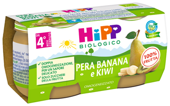 HIPP BIO OMOGENEIZZATO KIWI/BANANA/PERA 2X80 G - Farmafamily.it