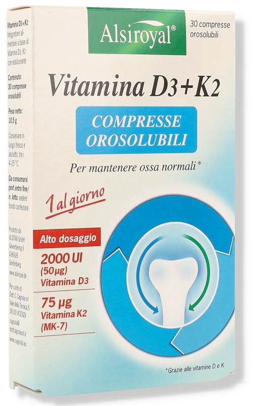 ALSIROYAL VITAMINA D3+K2 30 COMPRESSE OROSOLUBILI - Farmafamily.it