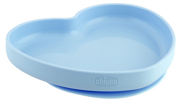 CHICCO PIATTO CUORE VENTOSA SILICONE BLU - Farmafamily.it