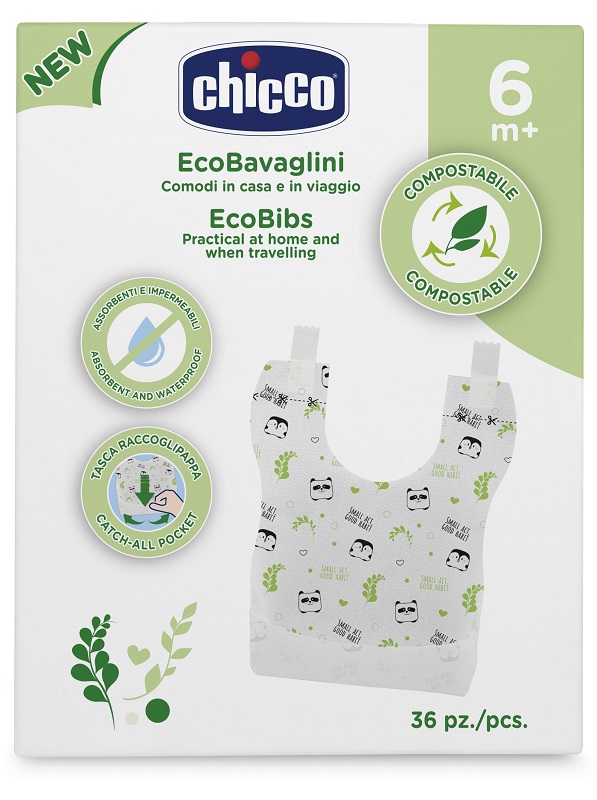 CHICCO BAVAGLINI MONOUSO COMPOSTABILI 36 PEZZI - Farmafamily.it