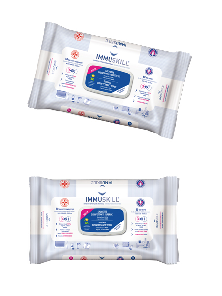 IMMUSKILL SALVIETTE DISINFETTANTI SUPERFICI 50 PEZZI - Farmafamily.it
