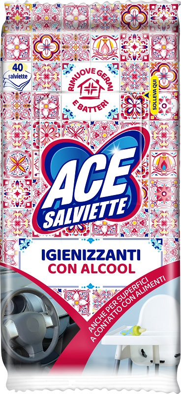 ACE SALVIETTE IGIENIZZANTI ALCOOL 40 PEZZI - Farmafamily.it