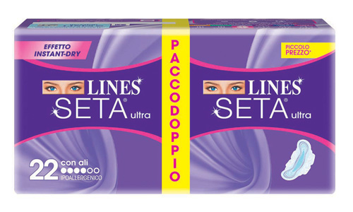 LINES SETA ULTRA ASSORBENTE CON ALI 22 PEZZI - Farmafamily.it