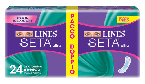 LINES SETA ULTRA ASSORBENTE ANATOMICO 24 PEZZI - Farmafamily.it