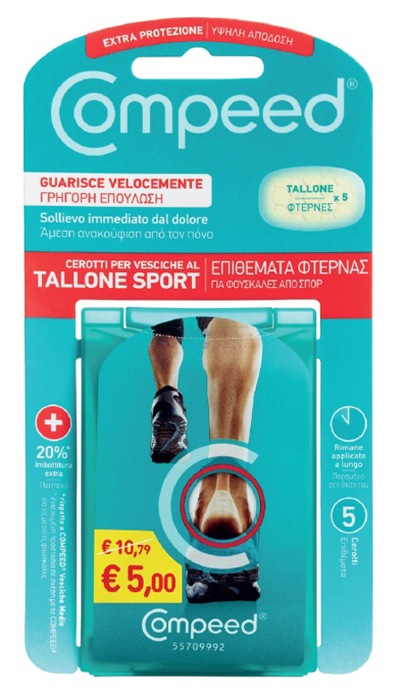 COMPEED CEROTTI PER VESCICHE AL TALLONE SPORT 5 PEZZI PROMO 5 EURO - Farmafamily.it