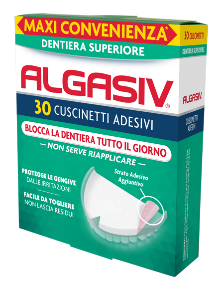 ALGASIV ADESIVO PER PROTESI DENTARIA SUPERIORE 30 PEZZI - Farmafamily.it