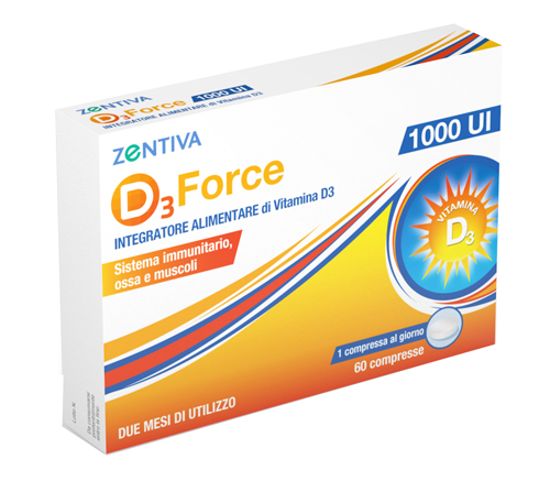 D3 FORCE ZENTIVA 1000UI 60 COMPRESSE - Farmafamily.it