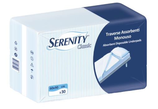 TRAVERSA SALVAMATERASSO PER INCONTINENZA SERENITY RELAX 60X90 CM 30 PEZZI - Farmafamily.it
