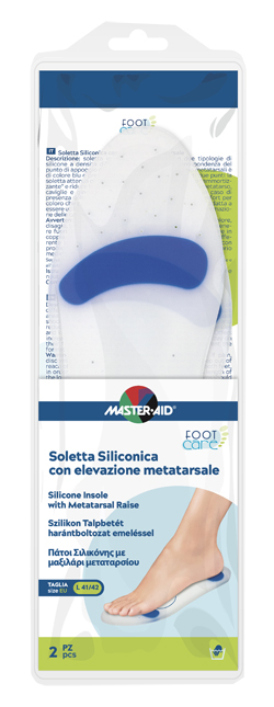 MASTER-AID FOOT CARE SOLETTA SILICONICA LARGE 41-42 EU ELEV METATARSO - Farmafamily.it