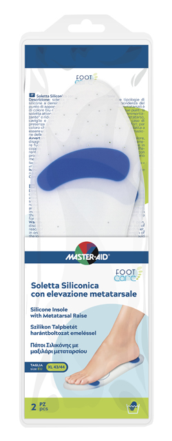 MASTER-AID FOOT CARE SOLETTA SILICONICA XL 43-44 EU ELEV METATARSO - Farmafamily.it