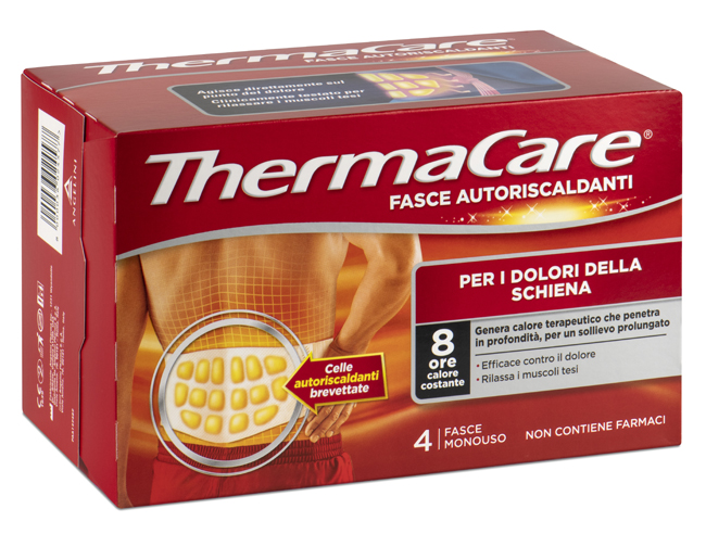 FASCIA AUTORISCALDANTE A CALORE TERAPEUTICO THERMACARE SCHIENA 4 PEZZI - Farmafamily.it