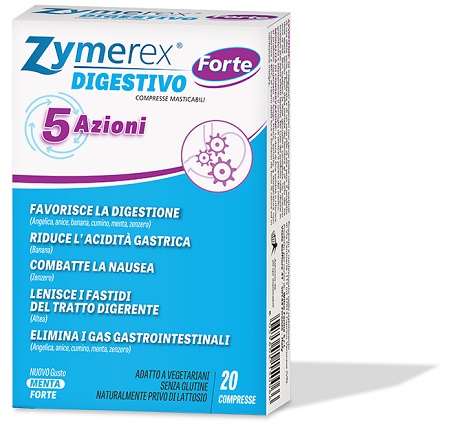 ZYMEREX DIGESTIVO FORTE 5 AZIONI 20 COMPRESSE MASTICABILI - Farmafamily.it