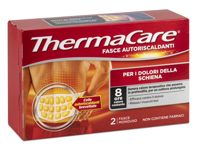 FASCIA AUTORISCALDANTE A CALORE TERAPEUTICO THERMACARE SCHIENA 2 PEZZI . - Farmafamily.it