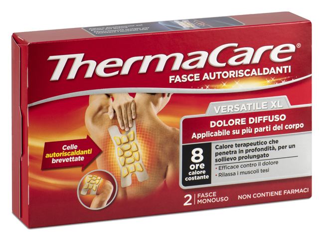 FASCIA AUTORISCALDANTE VERSATILE THERMACARE XL 2 PEZZI - Farmafamily.it