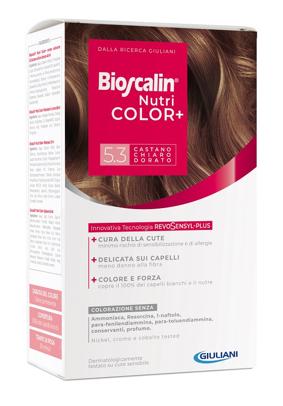 BIOSCALIN NUTRICOLOR PLUS 5,3 CASTANO CHIARO DORATO NUOVA FORMULA - Farmafamily.it
