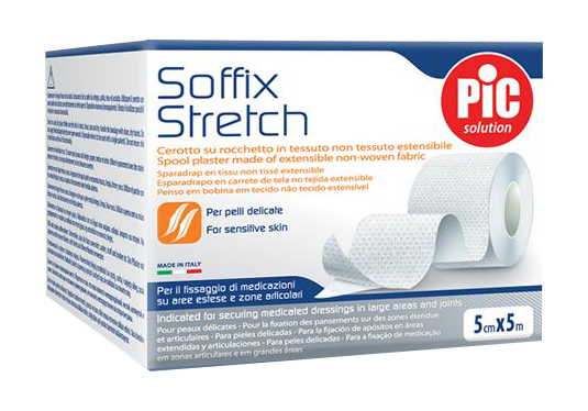 CEROTTO IN ROTOLO PIC SOFFIX STRETCH TESSUTO NON TESSUTO ESTENDIBILE 5X500 CM 1 PEZZO - Farmafamily.it