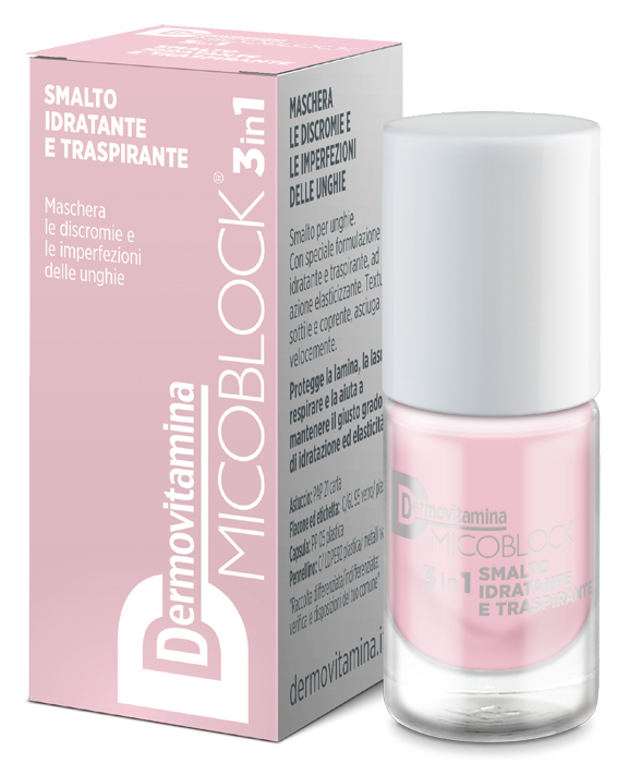 DERMOVITAMINA MICOBLOCK 3 IN 1 SMALTO IDRATANTE E TRASPIRANTE ROSA CHIARO 5 ML - Farmafamily.it