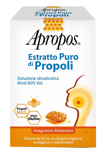 APROPOS ESTRATTO PURO DI PROPOLI SPRAY+CONTAGOCCE 20 ML - Farmafamily.it